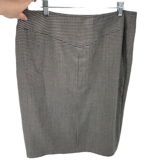 Harve Benard Womens Pencil Straight Skirt Houndstooth Stretch Black White 14 - Picture 3 of 11
